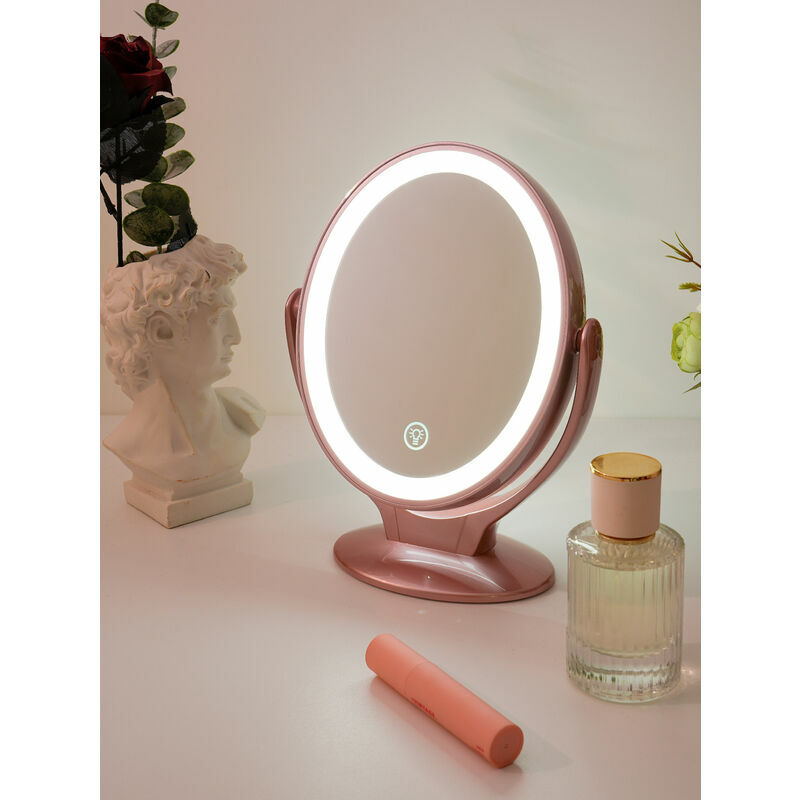 Usb Led Maquillage Miroirs avec lumières Rose 360 Portable Pliable Smart  Travel Facial Make Up Tabletop Mirror Cosmétique Vanity Miroir