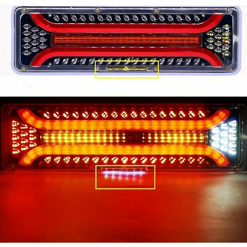 2PCS Feux Arrières LED Multifonctionnel Feux Remorque LED 12V Étanche  Clignotant de Position Stationnement pour Camion