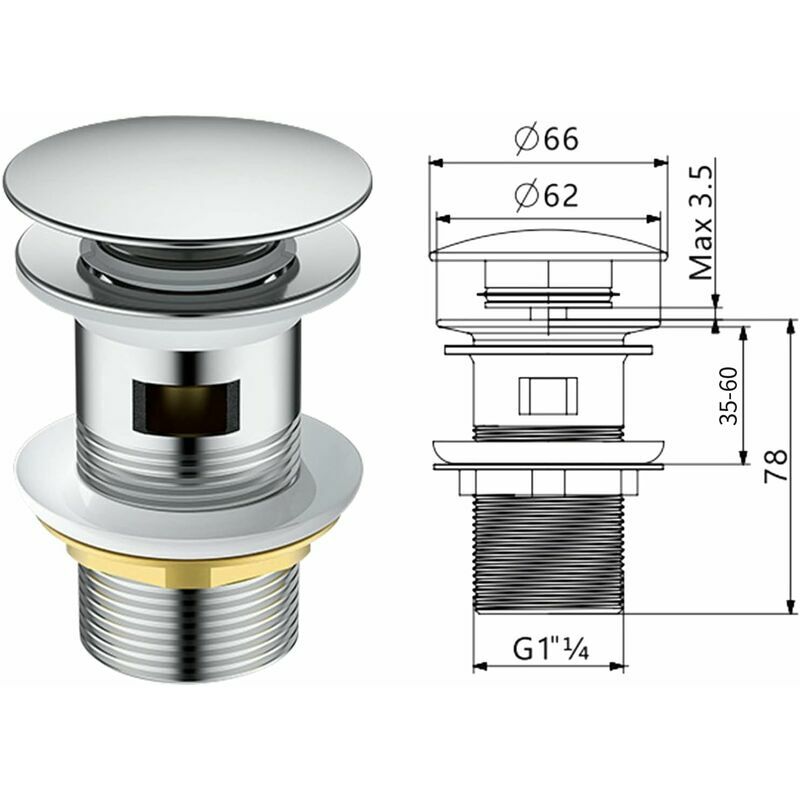 Joint a levres Hansgrohe pour bonde de lavabo Push-Open 97205000