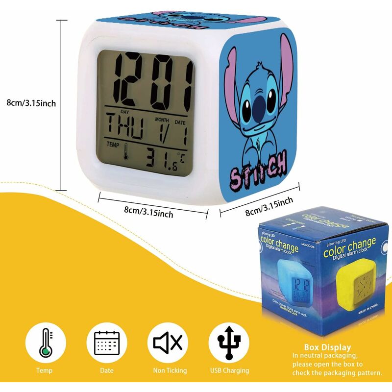 Coikes Réveil numérique pour enfants, lapin avec veilleuse, minuteur et  répétition, horloge de chevet rechargeable par USB pour filles, garçons,  chambre à coucher, cadeau d'école, Vert : : Cuisine et Maison