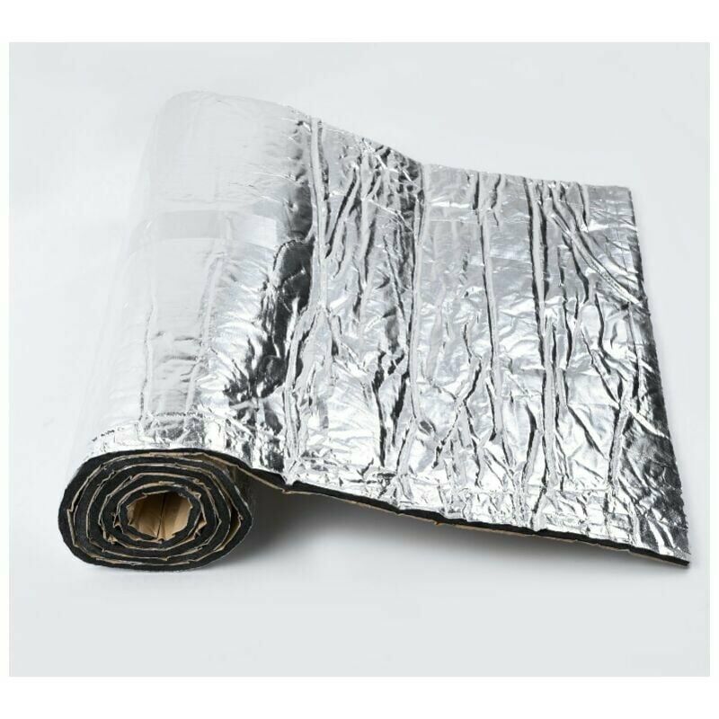 Isolation phonique thermique en feuille d'aluminium en coton, panneaux  acoustiques insonorisants en mousse pour tuyaux, machines, murs et portes,  1 m
