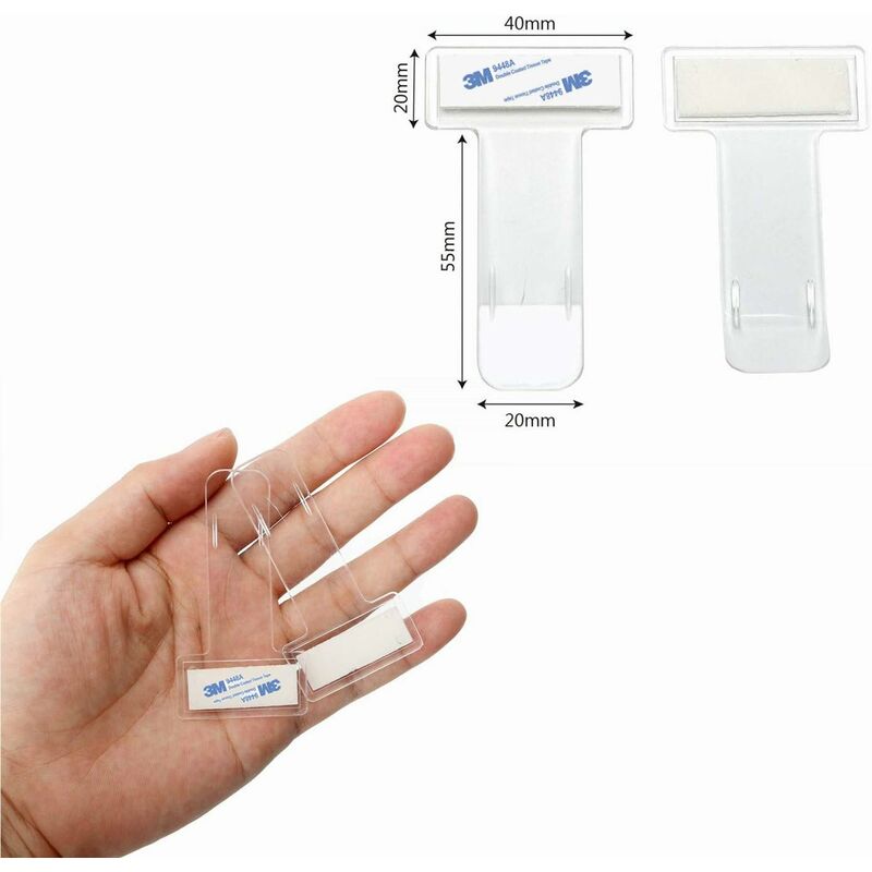 GIRAFEDA 15 Pcs Porte Ticket Voiture Auto-adhésif Clip Ticket Transparent  Porte Ticket Pare Brise en Plastique Clip de Ticket de Parking Porte Billet