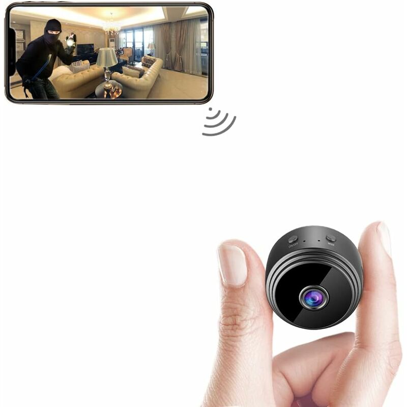 Caméra espion WiFi sans fil cachée HD 1080p portable Mini caméra de  sécurité à domicile Nana caméras avec enregistreur vidéo intérieur petit  caméscope avec vision nocturne/activation du mouvement A10