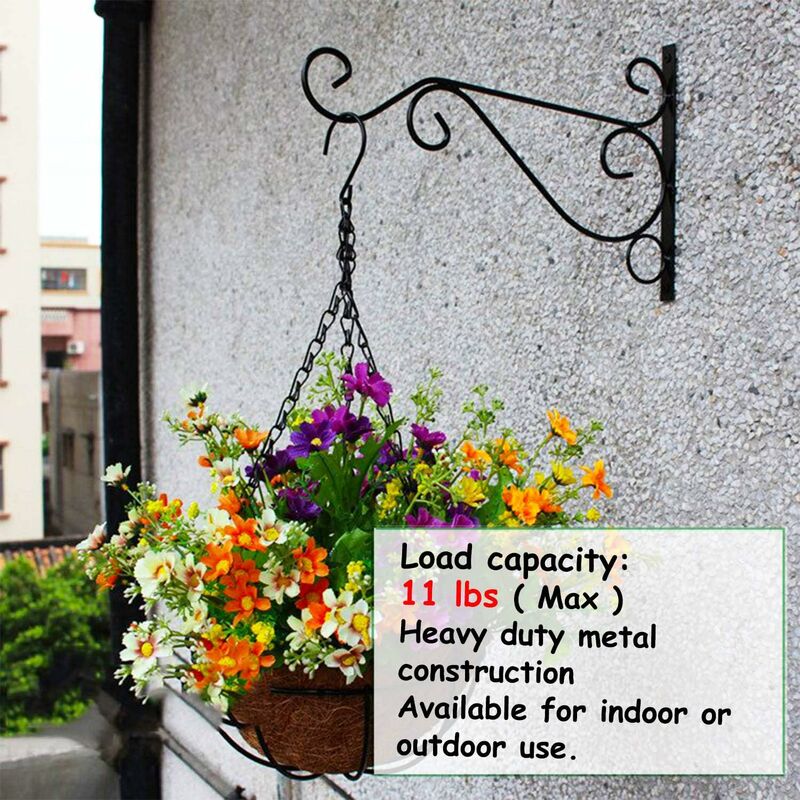 Acheter Crochets muraux en fer, 4 pièces, support de plante, crochet  décoratif pour mangeoire à oiseaux, Pot de fleur, lanterne à vent