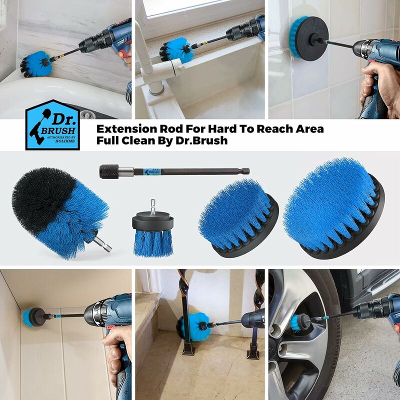 Oxoxo perceuse Brosse Medium Heavy Duty Puissance de nettoyage à récurer Scrubber kit de nettoyage pour salle de bain baignoire Douche carrelage placards de cuisine 