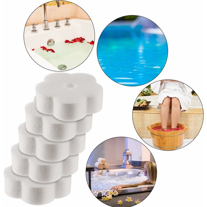 16 PCS éponge Spa Réutilisable éponge Absorbant l'huile Durable éponge  d'écume Blanc Accessoire Spa