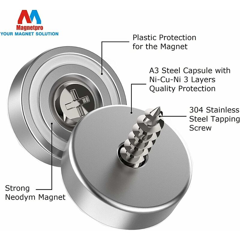 Magnetpro 2 pièces aimant en néodyme super fort 100 KG force