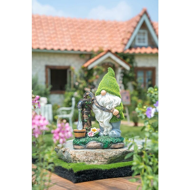 Statue de Gnome de résine sur champignon avec panneau de bienvenue  Buttferfly - Chine Statue de nain et Sculpture de Gnome prix