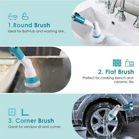Gommage Turbo Brosse De Nettoyage Électrique Sans Fil Épurateur De Nettoyage À Rotation 360 ° 2020