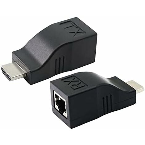 Adaptateur HDMI vers Ethernet (RJ45) - Adaptateur d'extension HDMI -  jusqu'à CAT6 