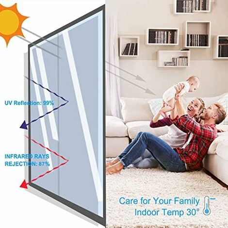 Film Miroir pour Fenêtre Anti Regard Auto-Adhésif Isolation Thermique 99%  de Protection UV Protection