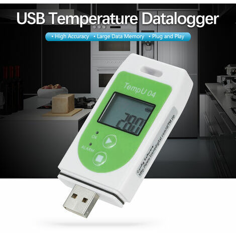 Vert) Enregistreur de données de thermomètre Enregistreur de température  USB polyvalent Enregistreur de température réutilisable, capacité