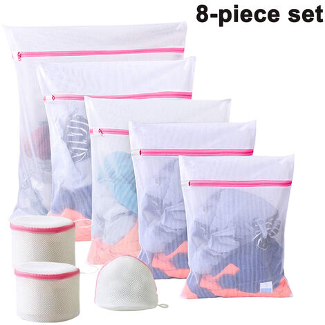 5 Piece set - Sac à linge en maille pliable de voyage, sac de lavage de  sous vêtements, sac à linge en polyes
