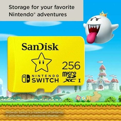 SanDisk Carte microSDXC UHS-I pour Nintendo Switch 256 Go - Produit sous  licence Nintendo