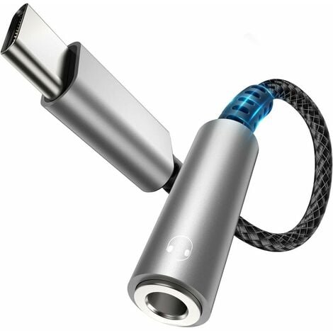 Adaptateur USB C Jack 3,5mm,Type-C Mâle Convertisseur Écouteur Audio Prise  Casque Cordon pour