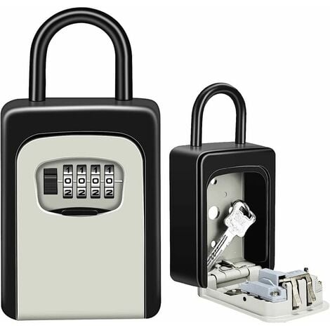 Boite a clefs securisee Exterieur avec Code à 4 Chiffres Réinitialisable,  Murale boîte à clés étanche