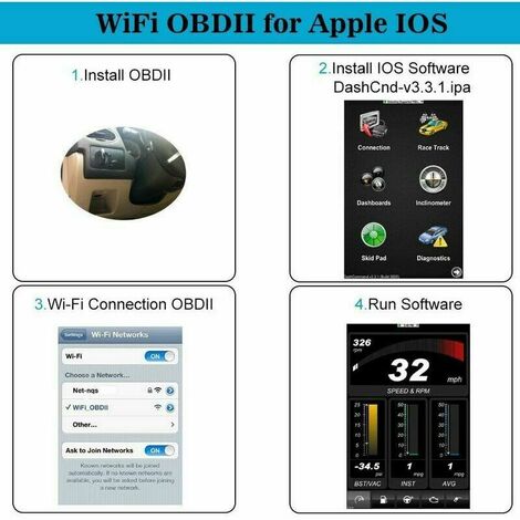 OBD2 Valise Diagnostic Auto, Diagnostic Voiture Prise WiFi OBD