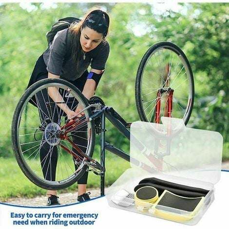 Kit de réparation de vélo 28 pièces, kit de réparation de pneu portable,  patch de
