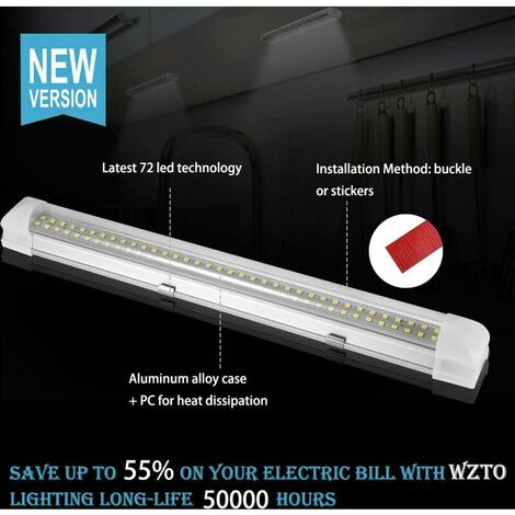 WZTO Reglette Led 72 LED, 12-80V DC Barre lumineuse LED, Brillant