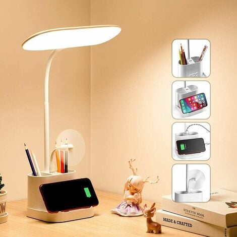 Lampe de bureau LED 3 couleurs Dimmable sans fil tactile lampe de