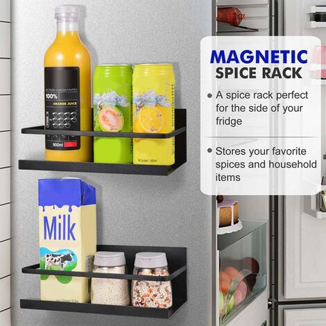 Étagère Réfrigérateur Magnétique, Etagere Magnetique Frigo Pliable, Étagère  à Épices Murale, Porte-Épices Multifonctionnel convient pour
