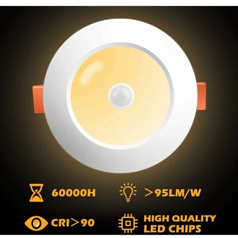Spot LED encastrable 03W carre 85mm extra plat Lumière Jaune (3000k )