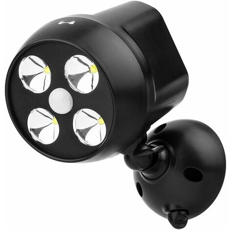 Lampe de sécurité à 2 têtes LED, lumière extérieure à détecteur de  mouvement 20 W, étanche IP65, projecteur à tête réglable pour les entrées,  les escaliers, la cour et le garage