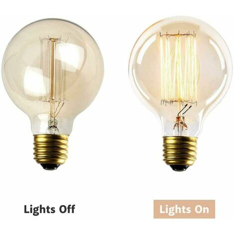 Ampoule E27, Ampoules Vintage 40W, Ampoules Ronde Décoratives, Dimmable,  Lumière Blanc Chaud 2700K, 200V, Paquet de 2