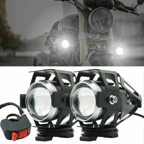 Moto phare lampe supplémentaire U5 moto avant antibrouillard projecteur  LED moto 125W 3000LM moto Quad vélo