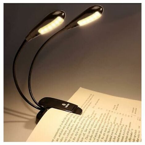 Lampe de lecture/pupitre de musique rechargeable à 12 LED, lampe de lecture  à clipser dans