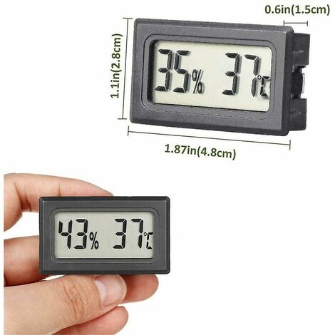 Lot de 4 mini thermomètres numériques de température, humidité,  thermomètre, hygromètre numérique, intérieur de température et d'humidité,  noir