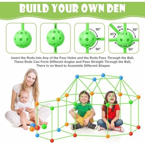 Kids Fort Building Kits,DIY Puzzle,Maison Jouet,Construisez Votre