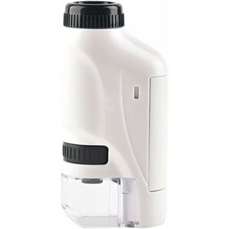 Microscope de poche Mini microscope à main avec lumière LED Portable Haute  Définition，blanc