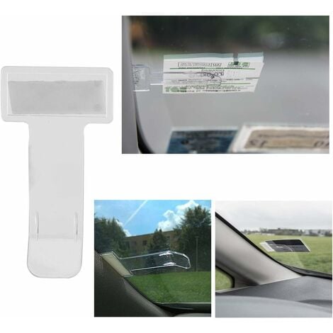5 pièces porte-ticket de stationnement de voiture transparent pince porte- ticket de synchronisation porte-billets de pare-brise de voiture avec ruban  adhésif 