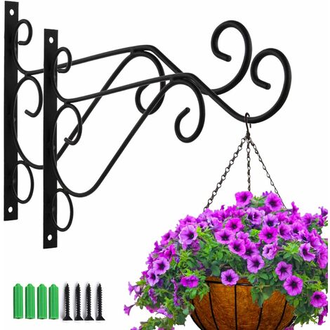 Kingsyard Crochet de terrasse robuste, 99 cm, crochets réglables en métal  pour accrocher des mangeoires à oiseaux, des jardinières, des paniers de  suif, des lanternes, des carillons éoliens, noir : : Terrasse