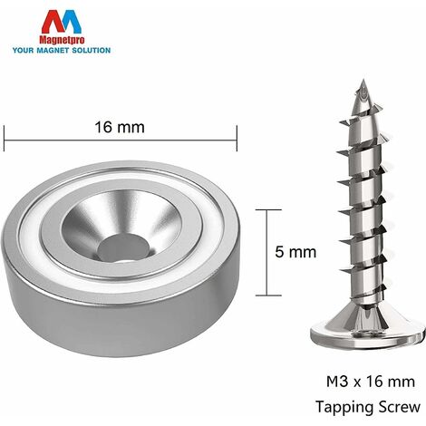 Magnetpro 8 pièces Aimants rectangulaires en néodyme 30 kg force