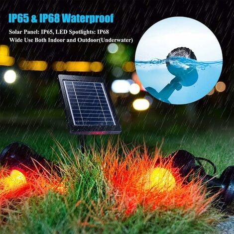 Lampes de bassin, Solaire Projecteur de paysage sous-marin avec 3 lampes de  plongée IP68 pour