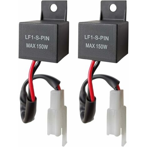 2 pièces 12V 2 Broches Relais Clignotant LED LF1-S-PIN pour Auto et Moto,  0.1