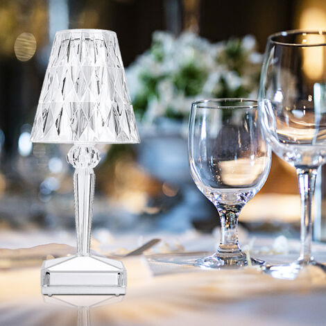 LED Table Lampe Contrôle Tactile Couleur Changement Chevet Veilleuse  Cristal