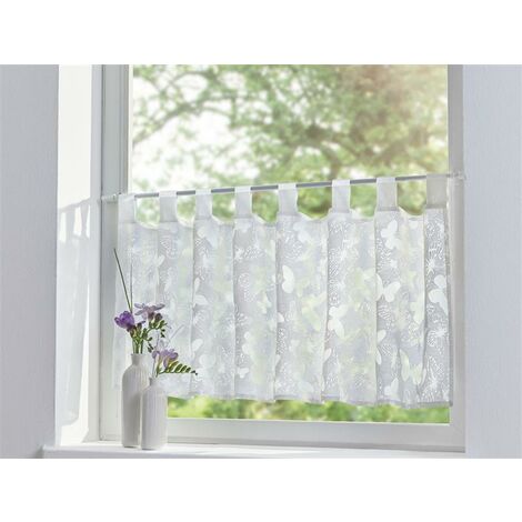 Fenstervorhang Schmetterlinge 45x140 cm, weiß, Ausbrenner Optik