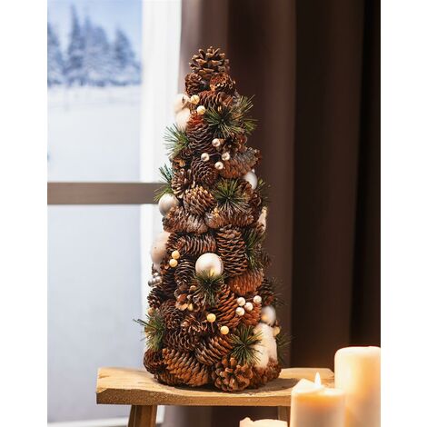 Weihnachtsdeko, aus Tannenzapfen, 58 Weihnachtsbaum Dekoobjekt, hoch, Pyramide cm