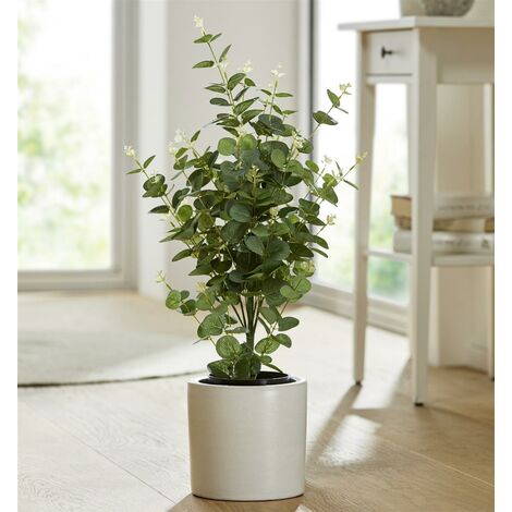 Kunstpflanze "Eukalyptus" im Topf, 65 cm hoch, Zierpflanze, Büropflanze