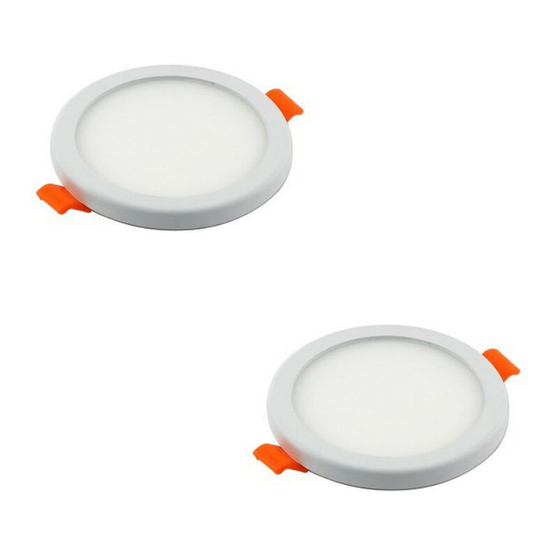 Downlight LED redondo ultrafino de 6W, apertura ajustable, luz día de 4200K, Ø10cm (2-Unidades)