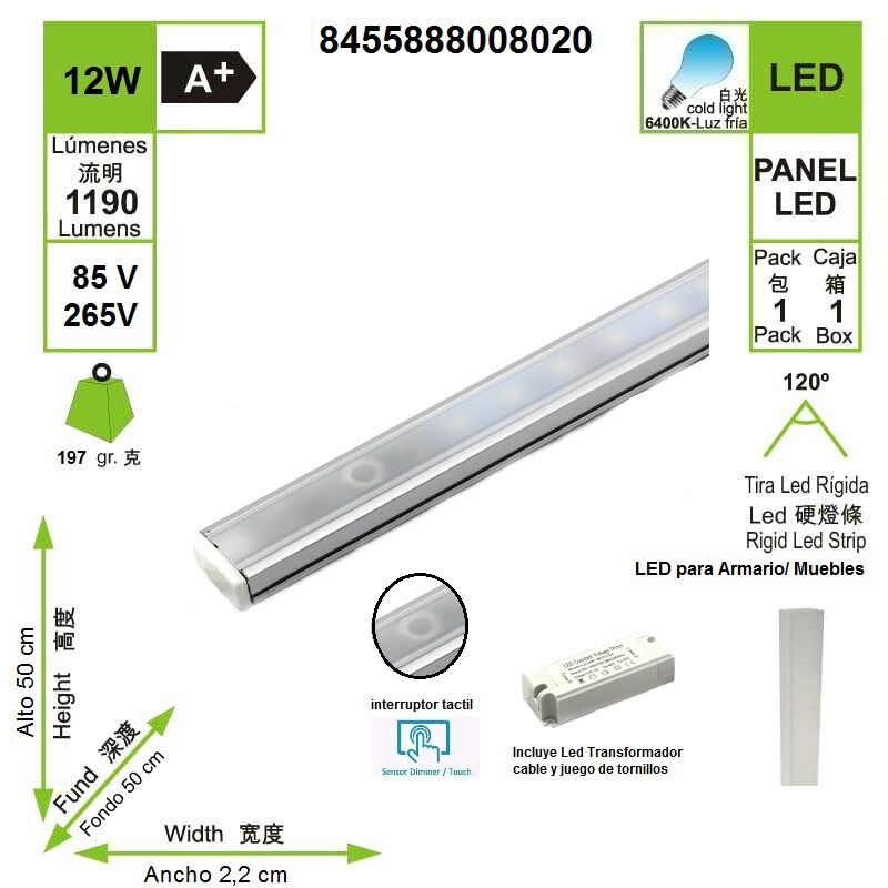 BARRA LED PARA AUTOMÓVILES Y NÁUTICA 18W 9-33VDC IP68