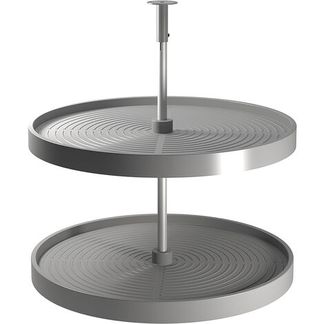 Emuca Satz Shelvo kreisförmiges Küchentischset Shelvo, für 800mm Modul, Kunststoff und Aluminium, Grau