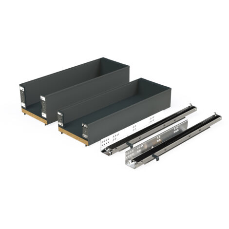 Emuca Seitlich ausziehbarer Titan Simplex-Flaschenhalter mit Soft-Close, Modul 200mm, Anthrazitgrau