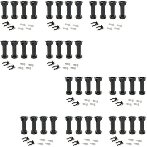Emuca Lot von 10 Nivellierer Bone, mit vormontierter Sockel, Höhe 150mm, verstellbar 148-165mm, Kunststoff, Schwarz