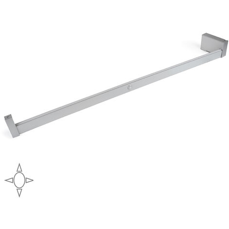 Emuca Garderobenstange mit LED-Licht Castor, mit abnehmbarer Batterie und Bewegungssensor, L1.008mm, Kunststoff und Aluminium, Grau Metallic