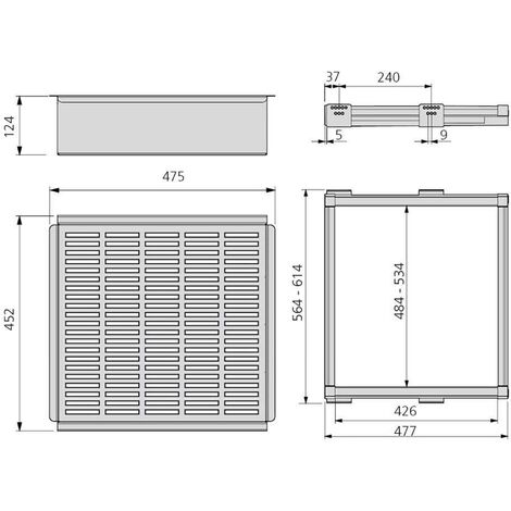 Emuca Messerhalter Für Die Schublade – 150x470 Mm, Anthrazitgrau, Aus Stahl & Holz, Für Bis Zu 4 Messer