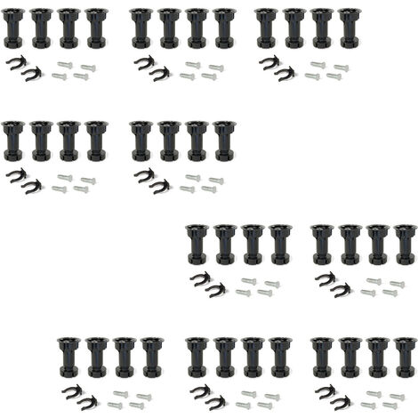 Emuca Lot von 10 Nivellierer Bone, mit vormontierter Sockel, Höhe 100mm, verstellbar 98-115mm, Kunststoff, Schwarz